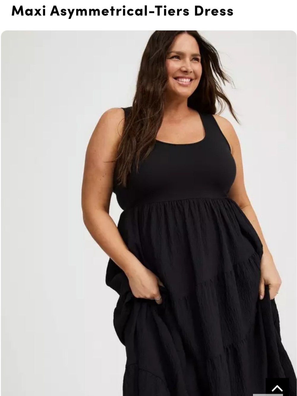 Black Maxi Asymmetrical-Tier Dress - Picture 3 of 5